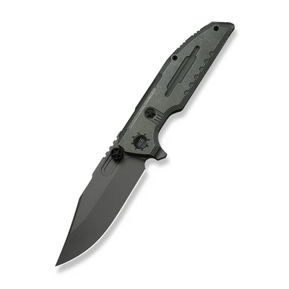 WE Knife Co., Ltd™ Muster Frame Lock WE23058-2 Olive Gray Anodized 6AL4V Titanium M390 Stainless Steel Pocket Knife