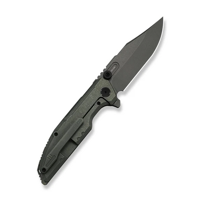 WE Knife Co., Ltd™ Muster Frame Lock WE23058-2 Olive Gray Anodized 6AL4V Titanium M390 Stainless Steel Pocket Knife