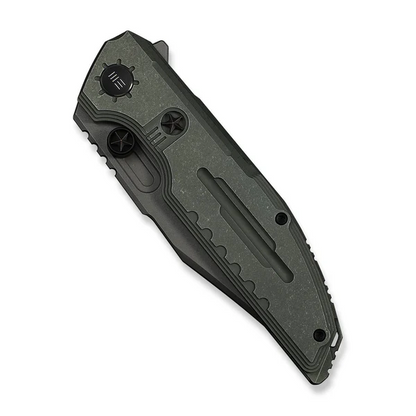 WE Knife Co., Ltd™ Muster Frame Lock WE23058-2 Olive Gray Anodized 6AL4V Titanium M390 Stainless Steel Pocket Knife