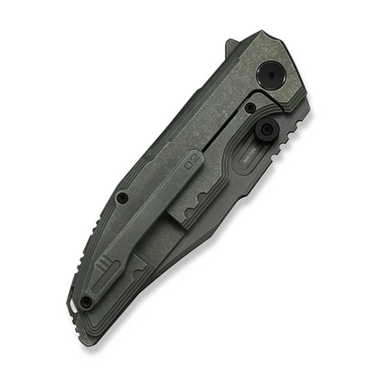 WE Knife Co., Ltd™ Muster Frame Lock WE23058-2 Olive Gray Anodized 6AL4V Titanium M390 Stainless Steel Pocket Knife