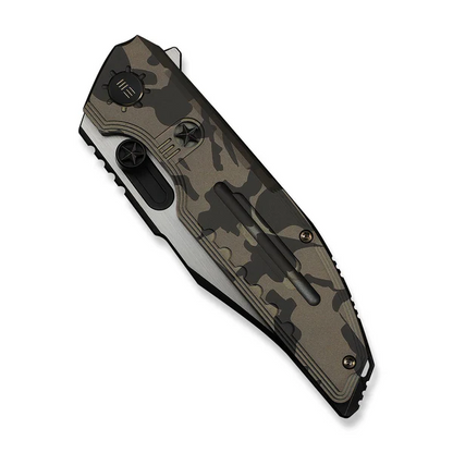 WE Knife Co., Ltd™ Muster Frame Lock WE23058-3 Desert Terrain Camo Anodized 6AL4V Titanium M390 Stainless Steel Pocket Knife