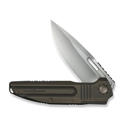 WE Knife Co., Ltd™ Tracks Frame Lock WE23059-2 Bronzed Stonewash 6AL4V Titanium M390 Stainless Steel Pocket Knife