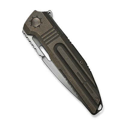 WE Knife Co., Ltd™ Tracks Frame Lock WE23059-2 Bronzed Stonewash 6AL4V Titanium M390 Stainless Steel Pocket Knife