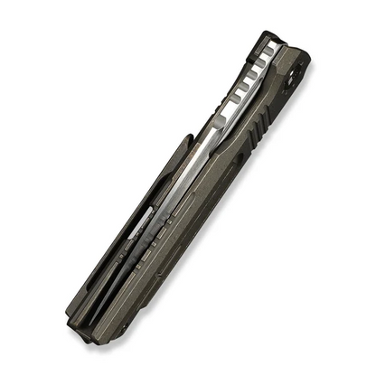 WE Knife Co., Ltd™ Tracks Frame Lock WE23059-2 Bronzed Stonewash 6AL4V Titanium M390 Stainless Steel Pocket Knife