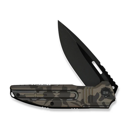 WE Knife Co., Ltd™ Tracks Frame Lock WE23059-3 Desert Terrain 6AL4V Titanium M390 Stainless Steel Pocket Knife