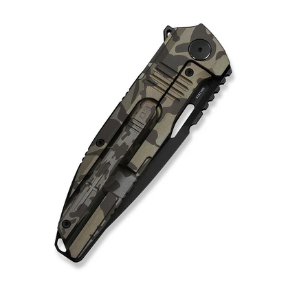 WE Knife Co., Ltd™ Tracks Frame Lock WE23059-3 Desert Terrain 6AL4V Titanium M390 Stainless Steel Pocket Knife