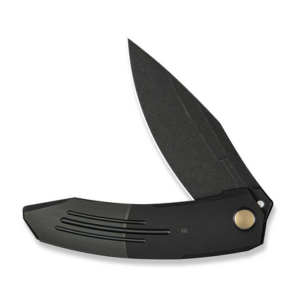 WE Knife Co., Ltd™ Sine Wave Liner Lock WE23069B-1 Black Anodized 6AL4V Titanium M390 Stainless Steel Pocket Knife