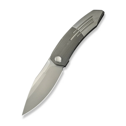 WE Knife Co., Ltd™ Sine Wave Liner Lock WE23069B-2 Gray & Satin 6AL4V Titanium M390 Stainless Steel Pocket Knife