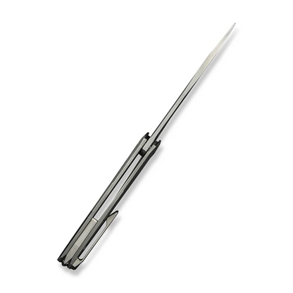 WE Knife Co., Ltd™ Sine Wave Liner Lock WE23069B-2 Gray & Satin 6AL4V Titanium M390 Stainless Steel Pocket Knife