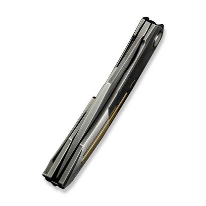 WE Knife Co., Ltd™ Sine Wave Liner Lock WE23069B-3 Gray & Satin 6AL4V Titanium M390 Stainless Steel Pocket Knife
