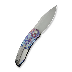 WE Knife Co., Ltd™ Sine Wave Liner Lock WE23069B-4 Flamed & Satin 6AL4V Titanium M390 Stainless Steel Pocket Knife