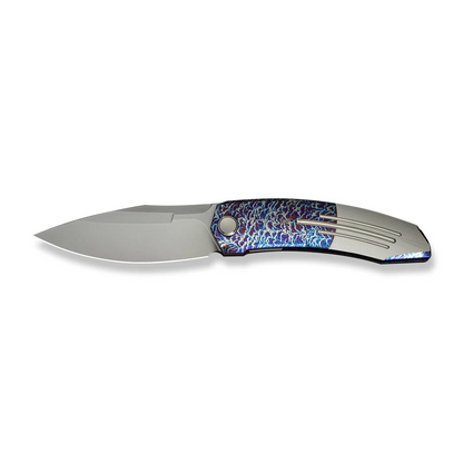 WE Knife Co., Ltd™ Sine Wave Liner Lock WE23069B-4 Flamed & Satin 6AL4V Titanium M390 Stainless Steel Pocket Knife