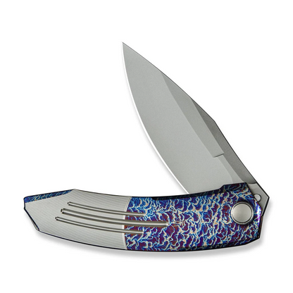 WE Knife Co., Ltd™ Sine Wave Liner Lock WE23069B-4 Flamed & Satin 6AL4V Titanium M390 Stainless Steel Pocket Knife