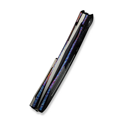 WE Knife Co., Ltd™ Sine Wave Liner Lock WE23069B-4 Flamed & Satin 6AL4V Titanium M390 Stainless Steel Pocket Knife