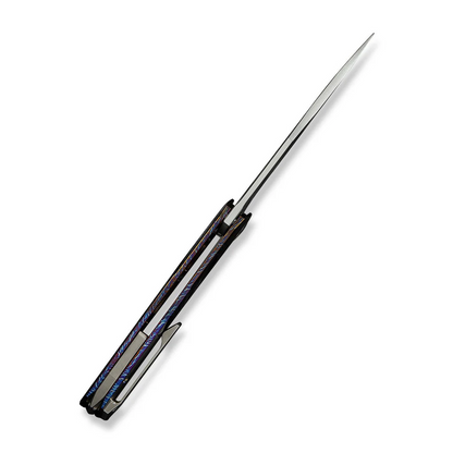 WE Knife Co., Ltd™ Sine Wave Liner Lock WE23069B-4 Flamed & Satin 6AL4V Titanium M390 Stainless Steel Pocket Knife