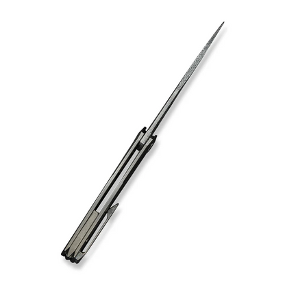 WE Knife Co., Ltd™ Sine Wave Liner Lock WE23069B-DS1 Bead-Blasted & Satin 6AL4V Titanium Damasteel Pocket Knife