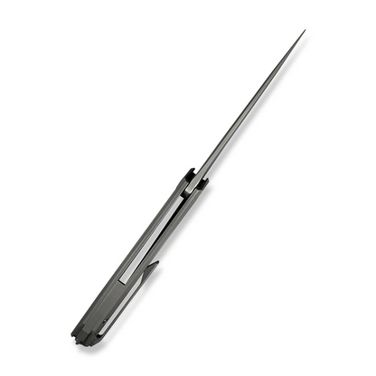 WE Knife Co., Ltd™ Acuminal Frame Lock WE23070-3 Gray Hand-Rubbed 6AL4V Titanium Vanax Stainless Steel Pocket Knife