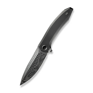 WE Knife Co., Ltd™ Acuminal Frame Lock WE23070-DS1 Polished Gray 6AL4V Titanium Damasteel Pocket Knife