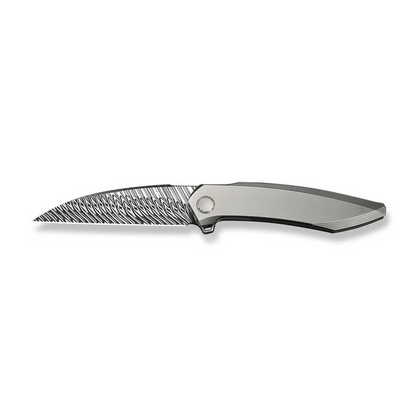 WE Knife Co., Ltd™ Fluxor Liner Lock WE23071-DS1 Bead-blasted 6AL4V Titanium Damasteel Pocket Knife