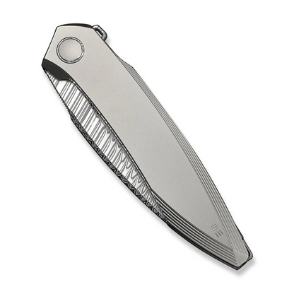 WE Knife Co., Ltd™ Fluxor Liner Lock WE23071-DS1 Bead-blasted 6AL4V Titanium Damasteel Pocket Knife