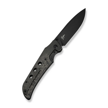 WE Knife Co., Ltd™ Guthrie Bolster Lock WE23072B-1 Rose Carbon Fiber and Black 6AL4V Titanium CPM 20CV Stainless Steel Pocket Knife