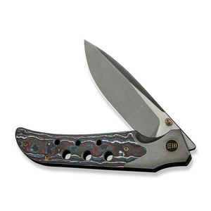 WE Knife Co., Ltd™ Guthrie Bolster Lock WE23072B-3 Nebula Fat Carbon Fiber and Gray 6AL4V Titanium CPM 20CV Stainless Steel Pocket Knife