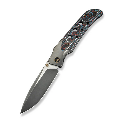WE Knife Co., Ltd™ Guthrie Bolster Lock WE23072B-3 Nebula Fat Carbon Fiber and Gray 6AL4V Titanium CPM 20CV Stainless Steel Pocket Knife