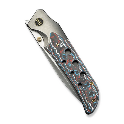 WE Knife Co., Ltd™ Guthrie Bolster Lock WE23072B-3 Nebula Fat Carbon Fiber and Gray 6AL4V Titanium CPM 20CV Stainless Steel Pocket Knife