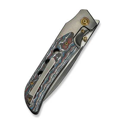 WE Knife Co., Ltd™ Guthrie Bolster Lock WE23072B-3 Nebula Fat Carbon Fiber and Gray 6AL4V Titanium CPM 20CV Stainless Steel Pocket Knife