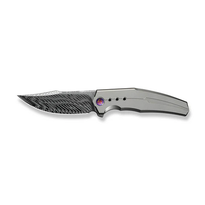 WE Knife Co., Ltd™ Kyklos Frame Lock WE23086-DS1 Gray 6AL4V Titanium Damasteel Pocket Knife
