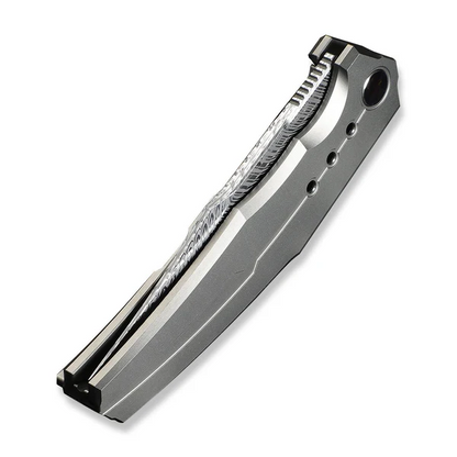 WE Knife Co., Ltd™ Kyklos Frame Lock WE23086-DS1 Gray 6AL4V Titanium Damasteel Pocket Knife