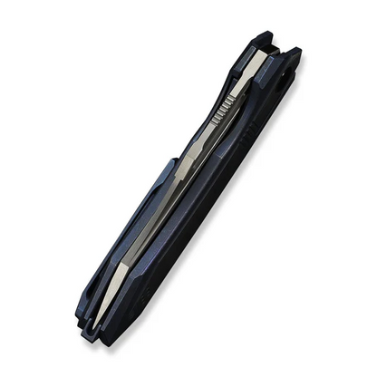 WE Knife Co., Ltd™ Bogey Liner Lock WE23088-3 Satin & Blue Anodized 6AL4V Titanium M390 Stainless Steel Pocket Knife