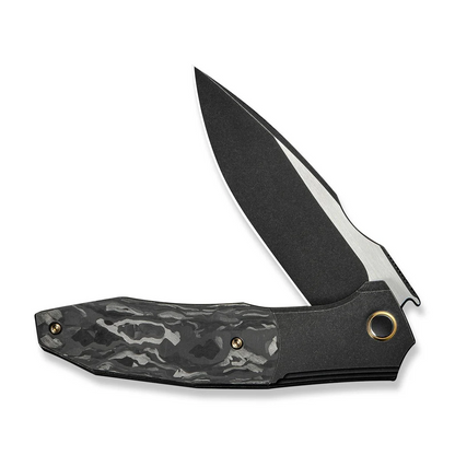 WE Knife Co., Ltd™ Archeozoic Interframe Lock WE23091-1 Shredded Carbon Fiber and Black 6AL4V Titanium M390 Stainless Steel Pocket Knife