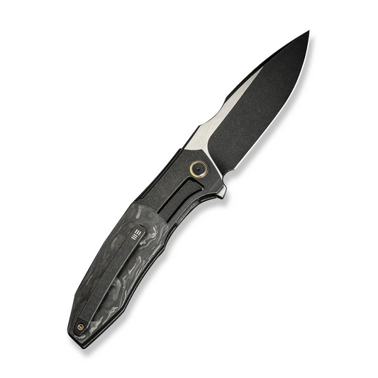 WE Knife Co., Ltd™ Archeozoic Interframe Lock WE23091-1 Shredded Carbon Fiber and Black 6AL4V Titanium M390 Stainless Steel Pocket Knife