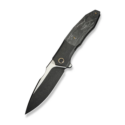 WE Knife Co., Ltd™ Archeozoic Interframe Lock WE23091-1 Shredded Carbon Fiber and Black 6AL4V Titanium M390 Stainless Steel Pocket Knife