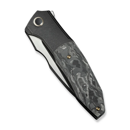 WE Knife Co., Ltd™ Archeozoic Interframe Lock WE23091-1 Shredded Carbon Fiber and Black 6AL4V Titanium M390 Stainless Steel Pocket Knife