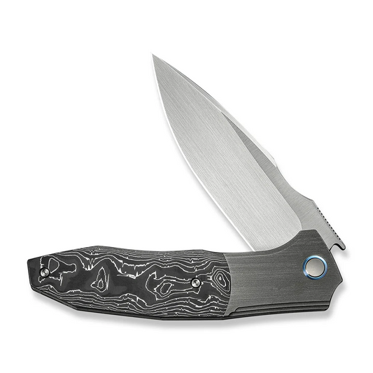 WE Knife Co., Ltd™ Archeozoic Interframe Lock WE23091-2 Aluminum Carbon Fiber and Gray 6AL4V Titanium M390 Stainless Steel Pocket Knife