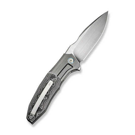 WE Knife Co., Ltd™ Archeozoic Interframe Lock WE23091-2 Aluminum Carbon Fiber and Gray 6AL4V Titanium M390 Stainless Steel Pocket Knife