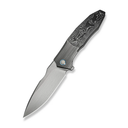 WE Knife Co., Ltd™ Archeozoic Interframe Lock WE23091-2 Aluminum Carbon Fiber and Gray 6AL4V Titanium M390 Stainless Steel Pocket Knife