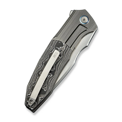 WE Knife Co., Ltd™ Archeozoic Interframe Lock WE23091-2 Aluminum Carbon Fiber and Gray 6AL4V Titanium M390 Stainless Steel Pocket Knife