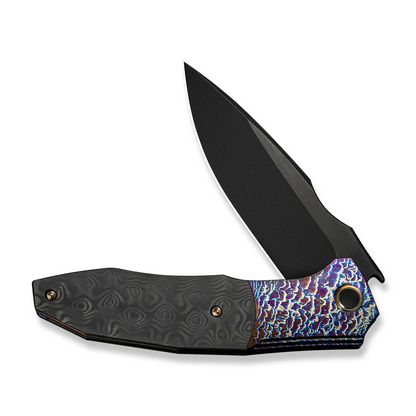 WE Knife Co., Ltd™ Archeozoic Interframe Lock WE23091-3 Rose Carbon Fiber and Flamed 6AL4V Titanium M390 Stainless Steel Pocket Knife