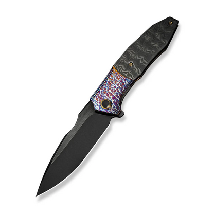 WE Knife Co., Ltd™ Archeozoic Interframe Lock WE23091-3 Rose Carbon Fiber and Flamed 6AL4V Titanium M390 Stainless Steel Pocket Knife