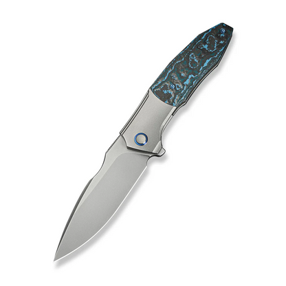 WE Knife Co., Ltd™ Archeozoic Interframe Lock WE23091-4 Artic Storm Fat Carbon Fiber and Bead-blasted 6AL4V Titanium M390 Stainless Steel Pocket Knife