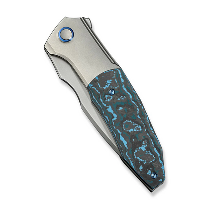 WE Knife Co., Ltd™ Archeozoic Interframe Lock WE23091-4 Artic Storm Fat Carbon Fiber and Bead-blasted 6AL4V Titanium M390 Stainless Steel Pocket Knife