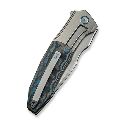 WE Knife Co., Ltd™ Archeozoic Interframe Lock WE23091-4 Artic Storm Fat Carbon Fiber and Bead-blasted 6AL4V Titanium M390 Stainless Steel Pocket Knife