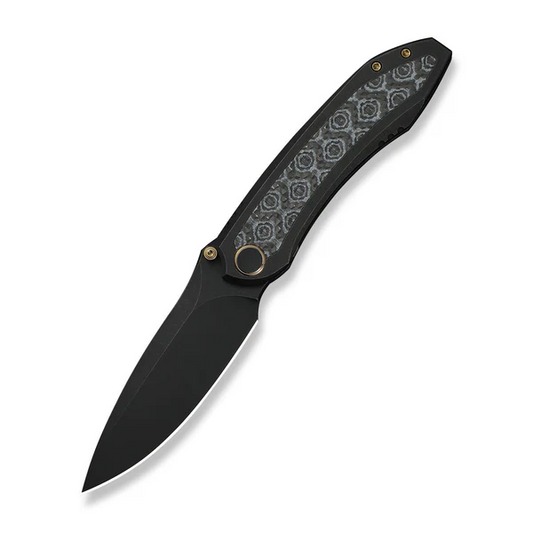 WE Knife Co., Ltd™ Winsome Frame Lock WE23092-1 Black Anodized 6AL4V Titanium and Rose-pattern Carbon Fiber M390 Stainless Steel Pocket Knife