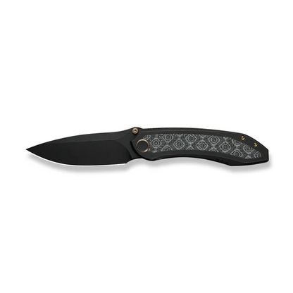 WE Knife Co., Ltd™ Winsome Frame Lock WE23092-1 Black Anodized 6AL4V Titanium and Rose-pattern Carbon Fiber M390 Stainless Steel Pocket Knife