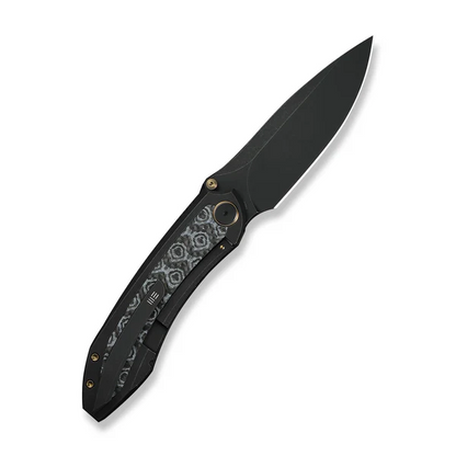 WE Knife Co., Ltd™ Winsome Frame Lock WE23092-1 Black Anodized 6AL4V Titanium and Rose-pattern Carbon Fiber M390 Stainless Steel Pocket Knife