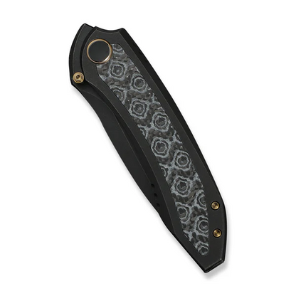 WE Knife Co., Ltd™ Winsome Frame Lock WE23092-1 Black Anodized 6AL4V Titanium and Rose-pattern Carbon Fiber M390 Stainless Steel Pocket Knife