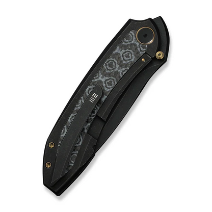 WE Knife Co., Ltd™ Winsome Frame Lock WE23092-1 Black Anodized 6AL4V Titanium and Rose-pattern Carbon Fiber M390 Stainless Steel Pocket Knife